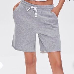 F21 Basic French Terry Sweatshorts Bermuda Shorts Lounge Wear Gym Light Gray